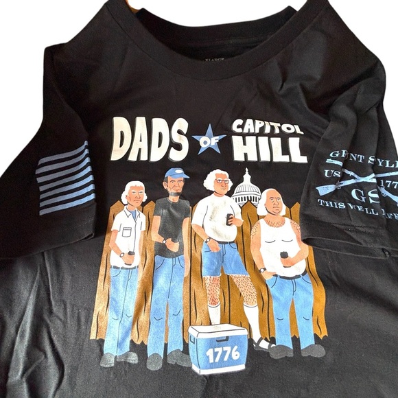 NWT Grunt Style Men’s Lg Black Graphic T-Shirt with Dads of Capitol Hill Design - Picture 2 of 6